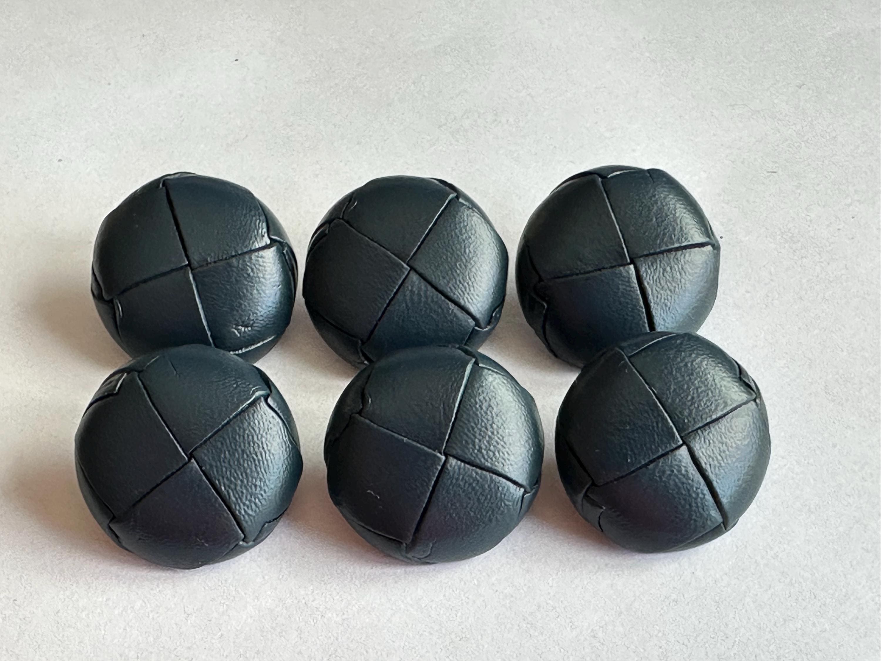 LzyxzQ 7Pcs Vintage Genuine Leather Button Shank Hand Made Sewing Buttons For Leather Jacket Coat Brown (20mm & 25mm