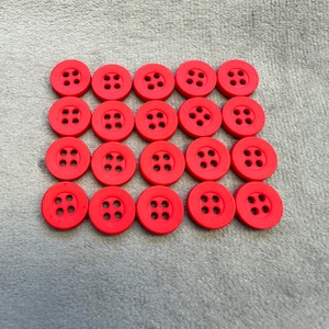 Red buttons 11mm shirt style a set of 20 image 1