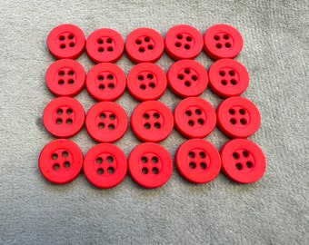 Red buttons 11mm shirt style a set of 20