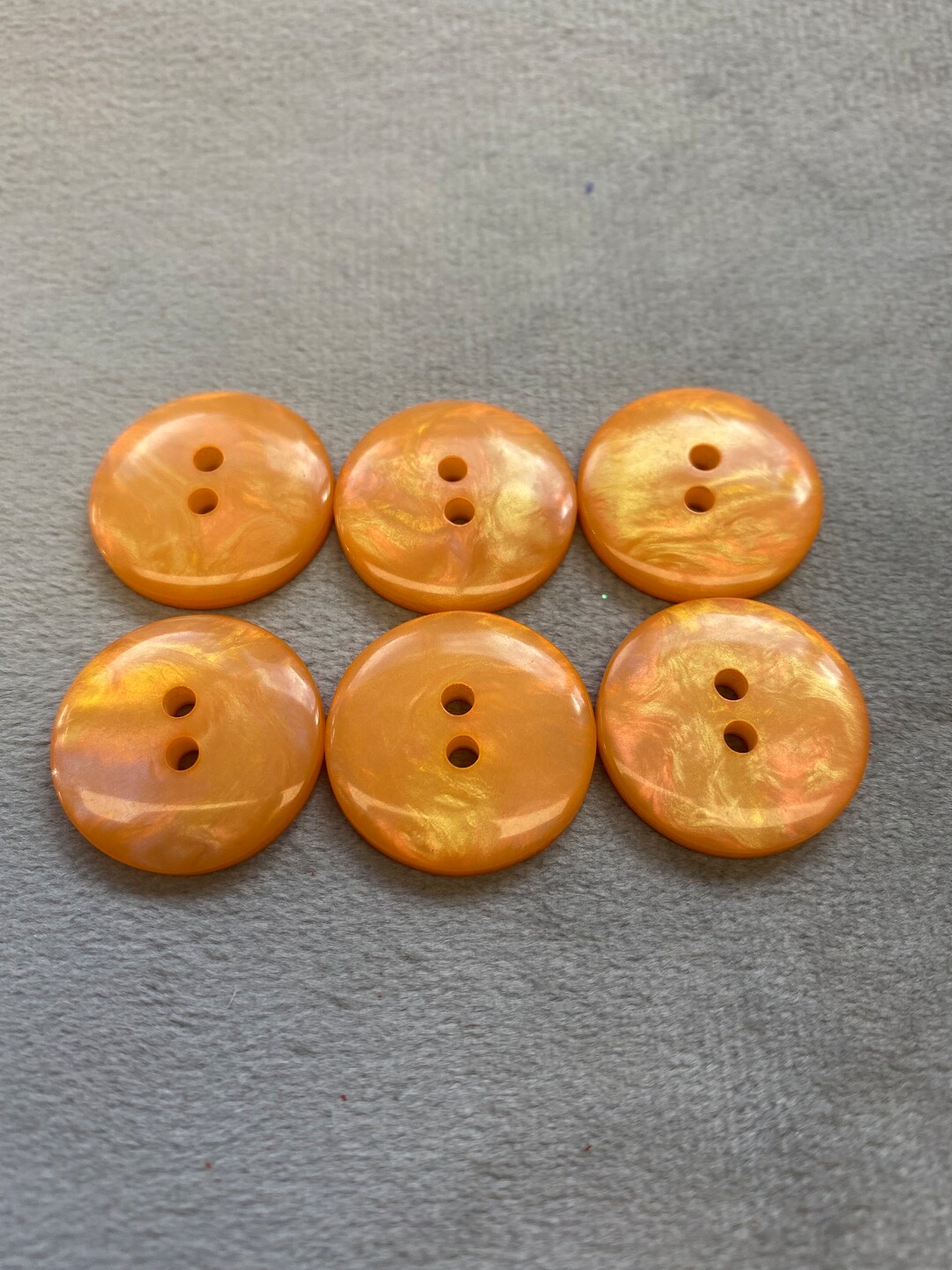 Iridescent Buttons Orange Glossy Finish 20mm a Set of 6 - Etsy