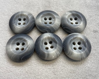 Ombre buttons grey chunky design 19mm a set of 6