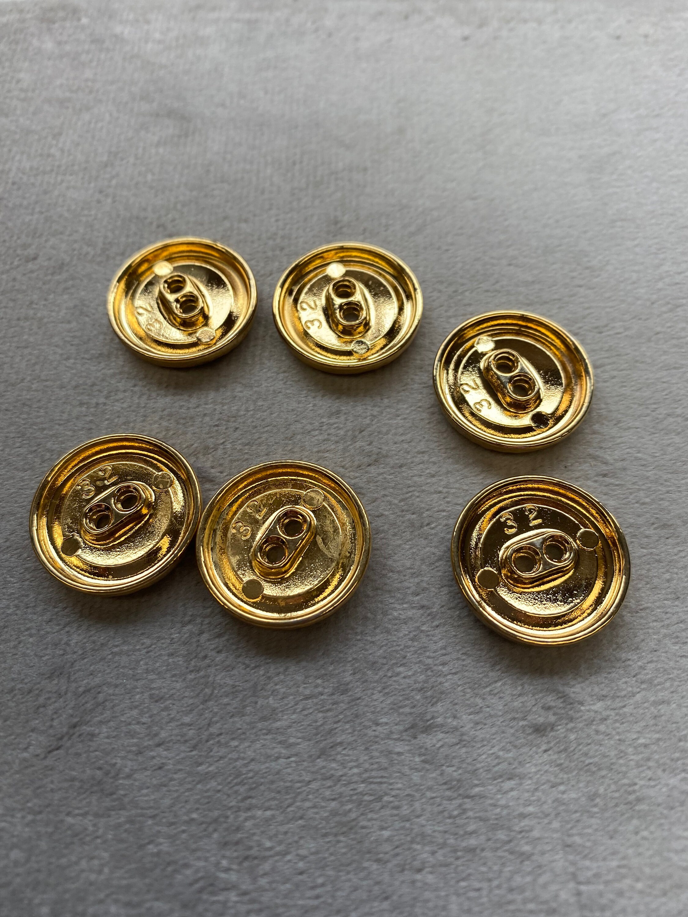 Metal Textured Button Metal Buttons Gold Tone Textured Design 19mm a Set of 6 - Etsy