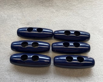 Glossy toggles navy blue 28mm a set of 6