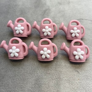 Gieterknopen roze en wit 25 x 20 mm per set van 6