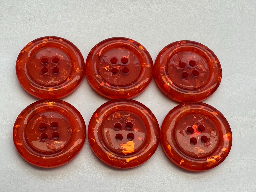 Lot De 29 Boutons Vintage Rouge - Gros Boutons à Pied, Environ 2,5 Cm - Réf. 148 - Occasion
