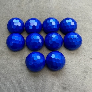 Botones brillantes diseño abovedado azul real 20 mm juego de 10