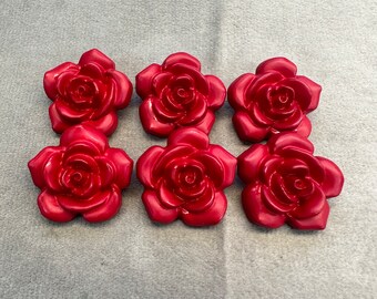 Bottoni Con Gambo A Forma Di Rosa Rossa: Bottoni Da Cucito Floreali In Plastica (10, 12,5 Mm) - Italia - Foto 9