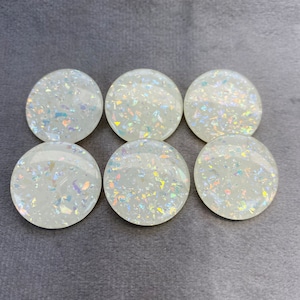 Sparkly buttons ivory iridescent effect 22mm a set of 6