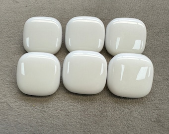 Bottoni quadrati bianchi da 20 mm, set da 6