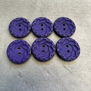 Purple buttons 23mm a set of 6 matt textured design image 1