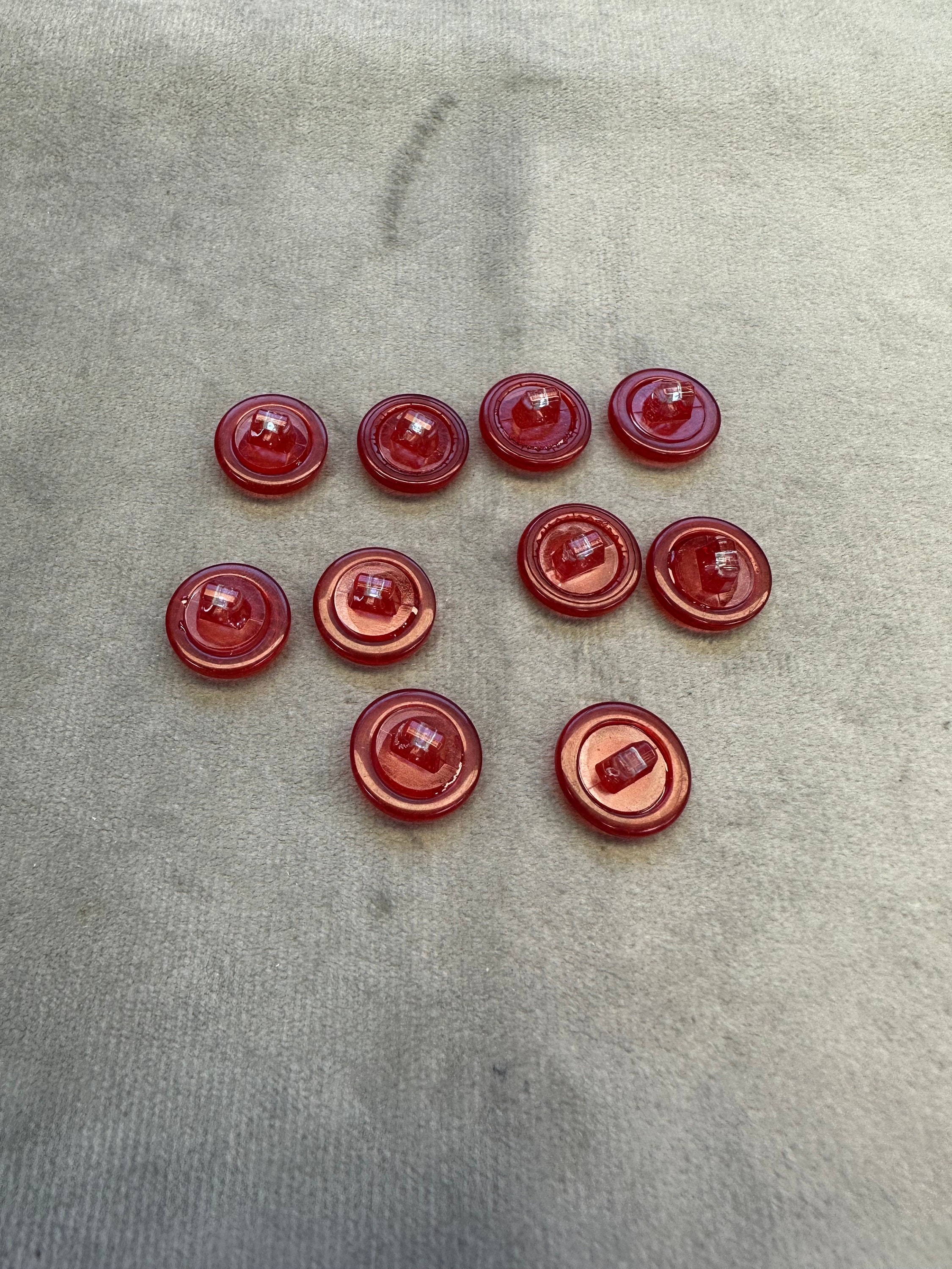 Obre Buttons Textured Buttons Red Ombre 15mm a Set of 10 - Etsy