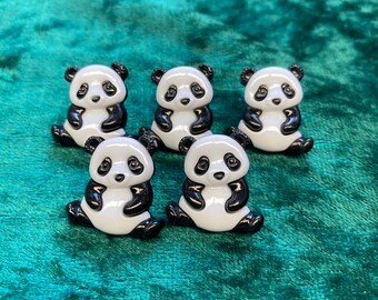 new Novelty Buttons 7/8" PLAYFUL PANDA #2 2 new Novelty Buttons 7/8" PLAYFUL PANDA #2 2