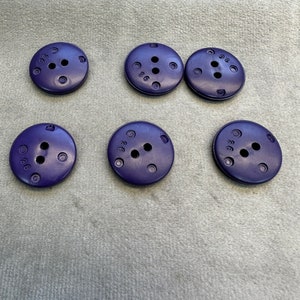 Purple buttons 23mm a set of 6 matt textured design image 2