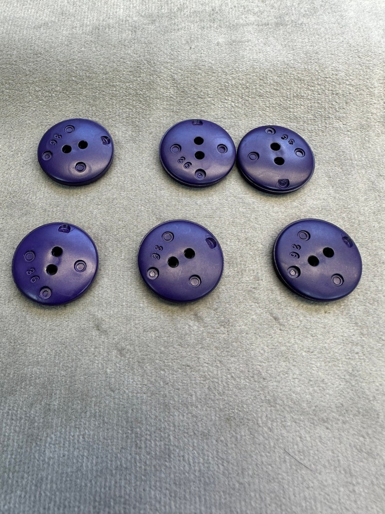 Purple buttons 23mm a set of 6 matt textured design image 2