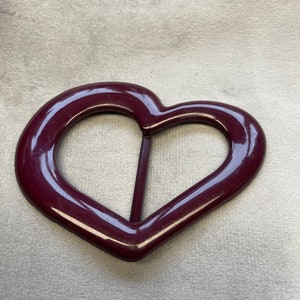 Heart buckle burgundy to fit a belt 30mm