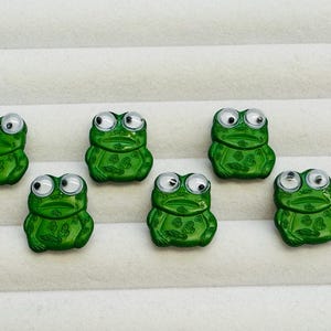 20mmのカエルボタン、6個セット、緑色、ぎょろ目付き、ディル製 - Etsy
