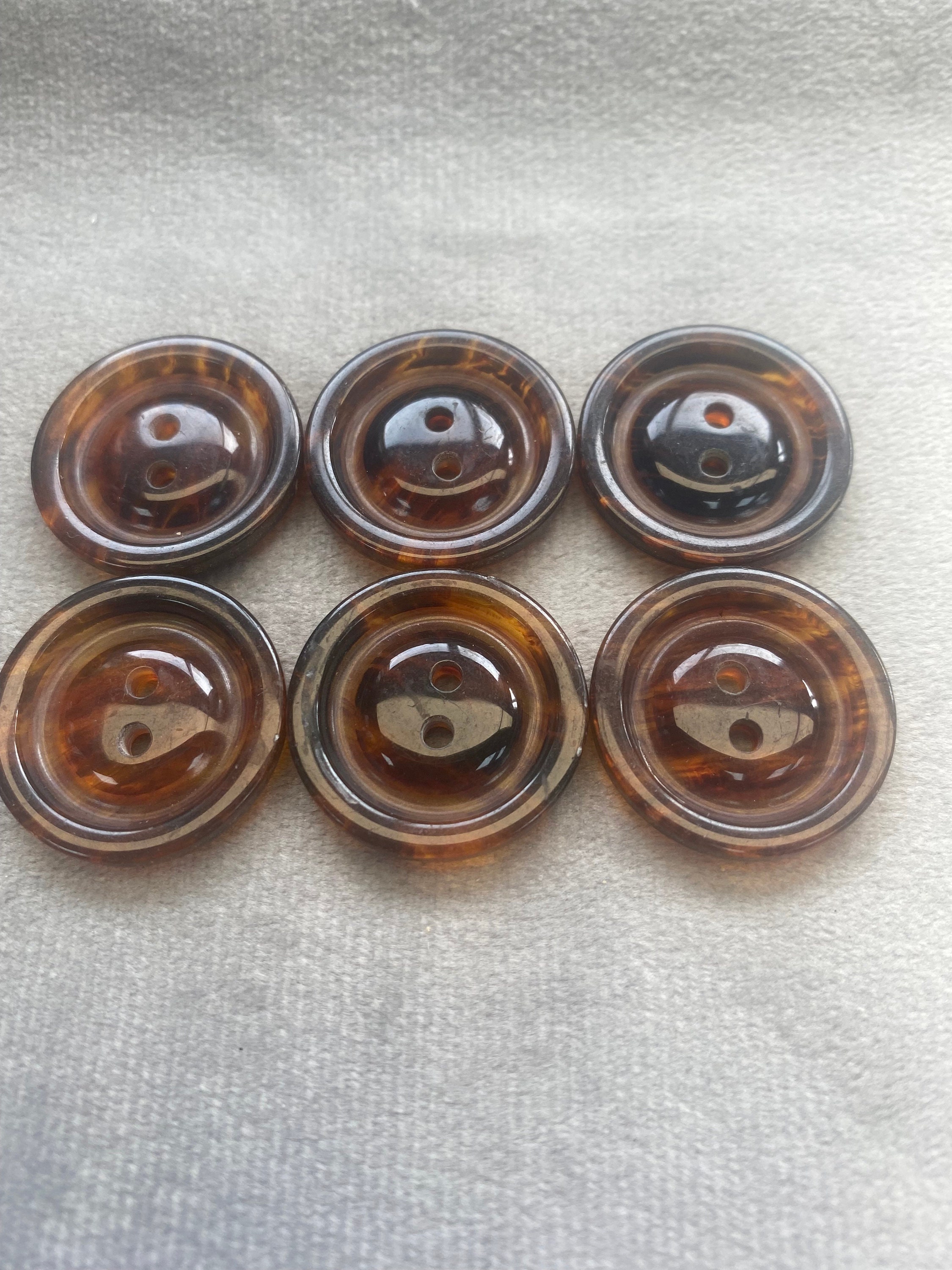 Faux Tortoiseshell Buttons Brown Ombre Effect 23mm a Set of 6 - Etsy