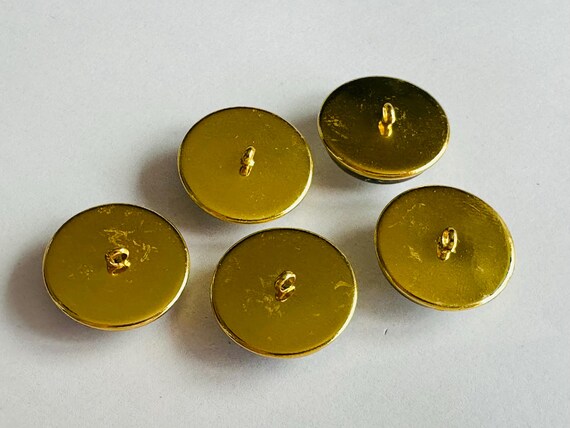 Lot De 21 Boutons Vintage En Verre Doré - Occasion, Origine France - Idéal Couture Ou Créa