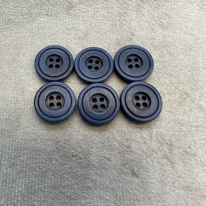 Botones corozo azul marino 14 mm juego de 6