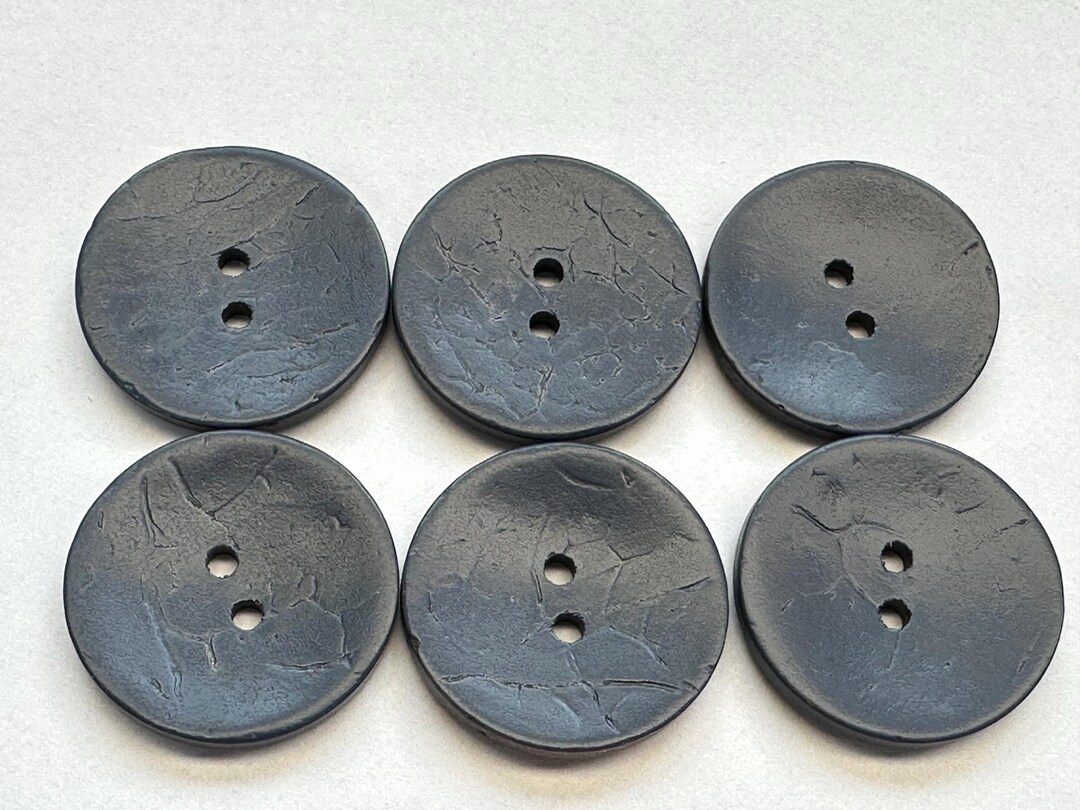 Blue Buttons 30mm Coconut Shell: Sold as a Set of Six - Etsy