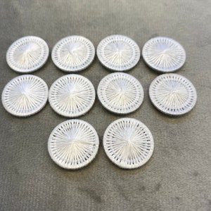 Dorset style buttons white thread design 17mm a set of 10