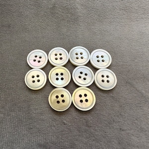Shell buttons natural cream vintage 13mm a set of 10