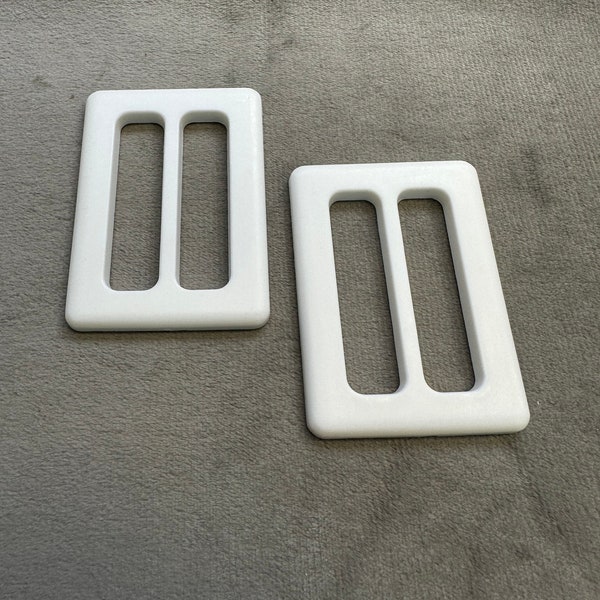 Schuifgespen mat wit een set van 2 voor riemen van 39 mm