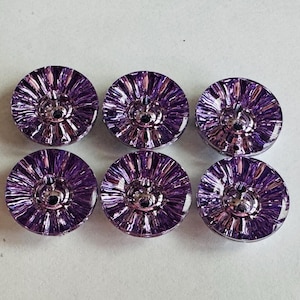 Lilac Jewel Effect Buttons: 18mm Sew-Through, Set of 6