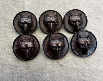 Fox buttons brown glossy finish 20mm a set of 6