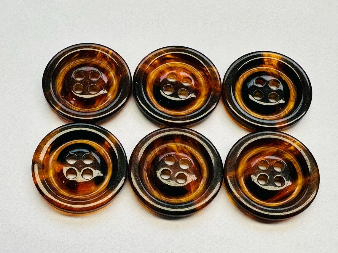 Faux Tortoiseshell Buttons Brown Ombre Effect 23mm a Set of 6 - Etsy