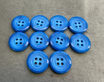 Bright blue buttons 18mm a set of 10