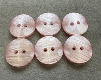Pink buttons 18mm a set of 6 pearly finish