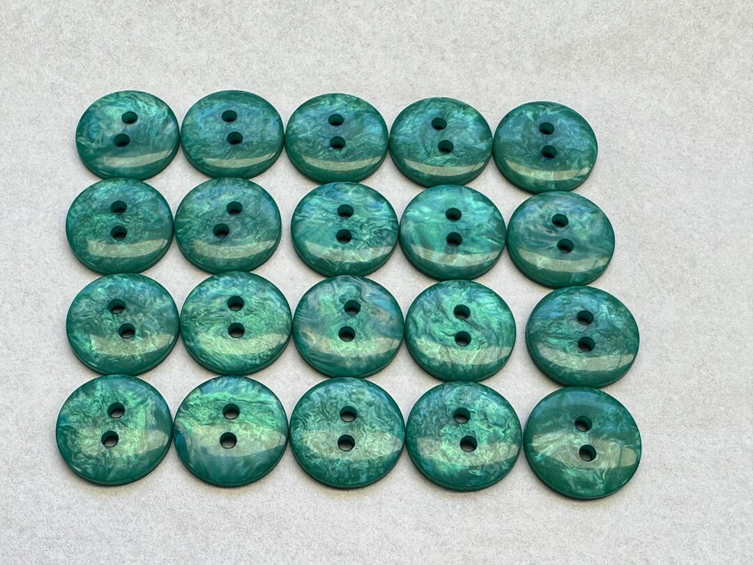 Jade Green Buttons 15mm Pearly Finish Sold as a Set of Twenty Buttons ...