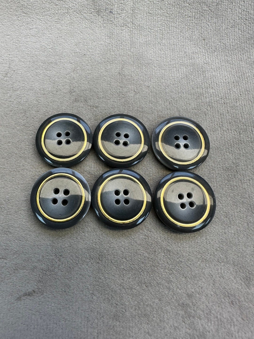 Obre Buttons Ombre Buttons Grey With Gold Effect Detail 23mm a Set of 6 - Etsy