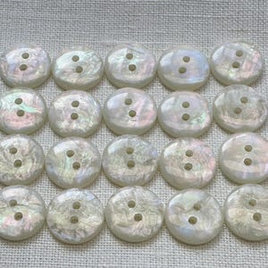 Pearl Effect Knitting Buttons 15mm – Ivory Pearlised Sewing Buttons Set of 20