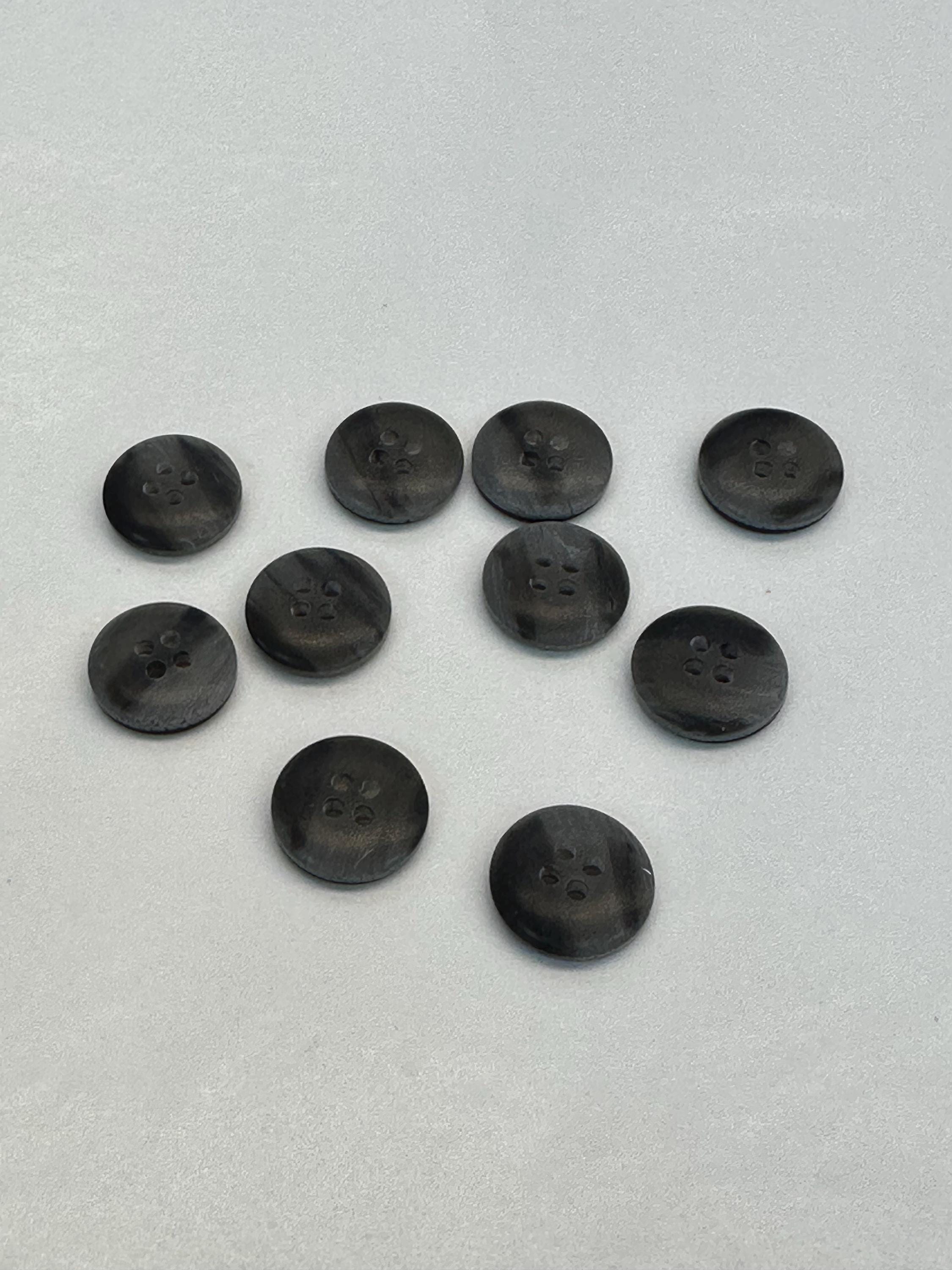 Lot De 12 Boutons Vintage Gris Travaillés - Diamètre 1,7 Cm - Réf. 2826 - Origine France - Occasion