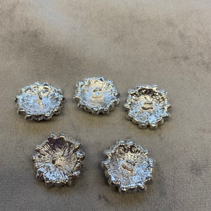 Rhinestone buttons silver in a silver tone metal setting 24mm a set of 5 zdjęcie 2