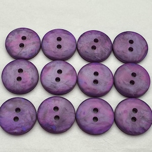 Iridescent Purple Buttons: Pearlized Finish, 18mm - Set of 20