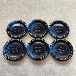 Suit buttons navy blue mingled effect 28mm a set of 6