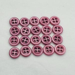 Light purple buttons 9mm pearly finish sew through sold as a set of twenty buttons