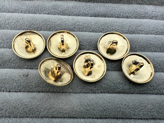 6 Boutons En Métal Doré – Diamètre 23 Mm – Doré 37 (nuance)