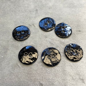 Shell Navy Button Shell Buttons Navy Blue Iridescent Finish 18mm a Set of 6 - Etsy