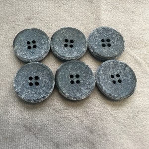 Flocked buttons airforce blue 22mm a set of 6