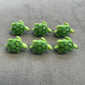 Schildkröte Knöpfe Grün 19 mm x 14 mm im 6er Set