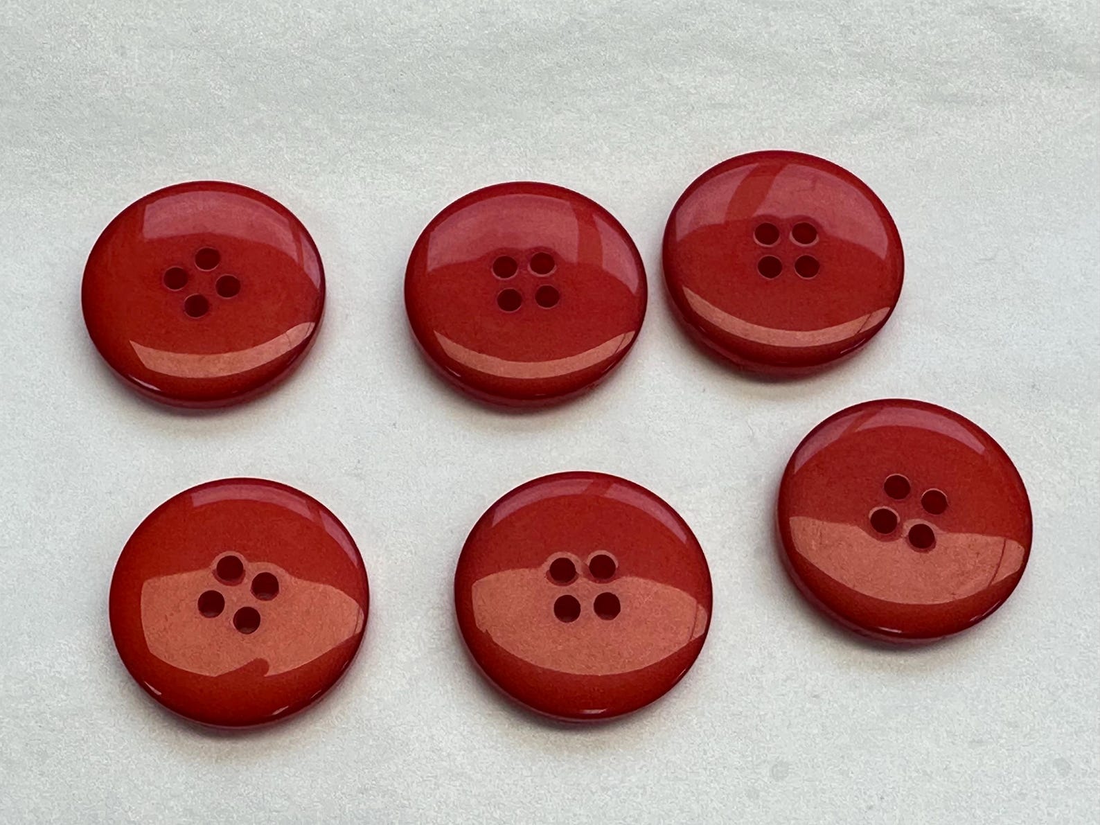Red Buttons 25mm Glossy Glitter Design a Set of Six - Etsy