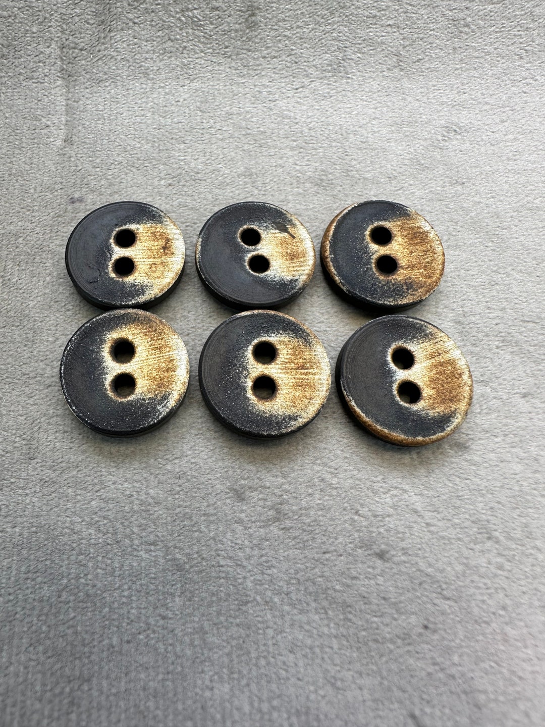 Obre Buttons Brown Buttons 16mm Rustic Ombre Design a Set of 6 - Etsy