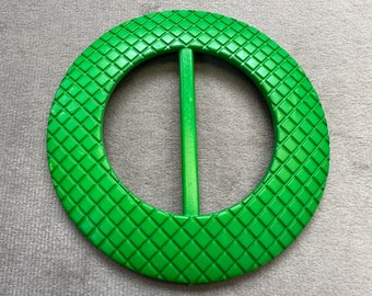 Textured slide buckle bright green to fit a belt 50mm