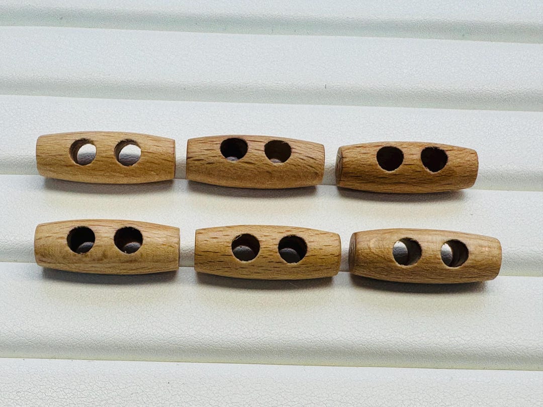 Wooden Toggles 25mm Sew-through Natural Finish. Sold as a Set of Six - Etsy