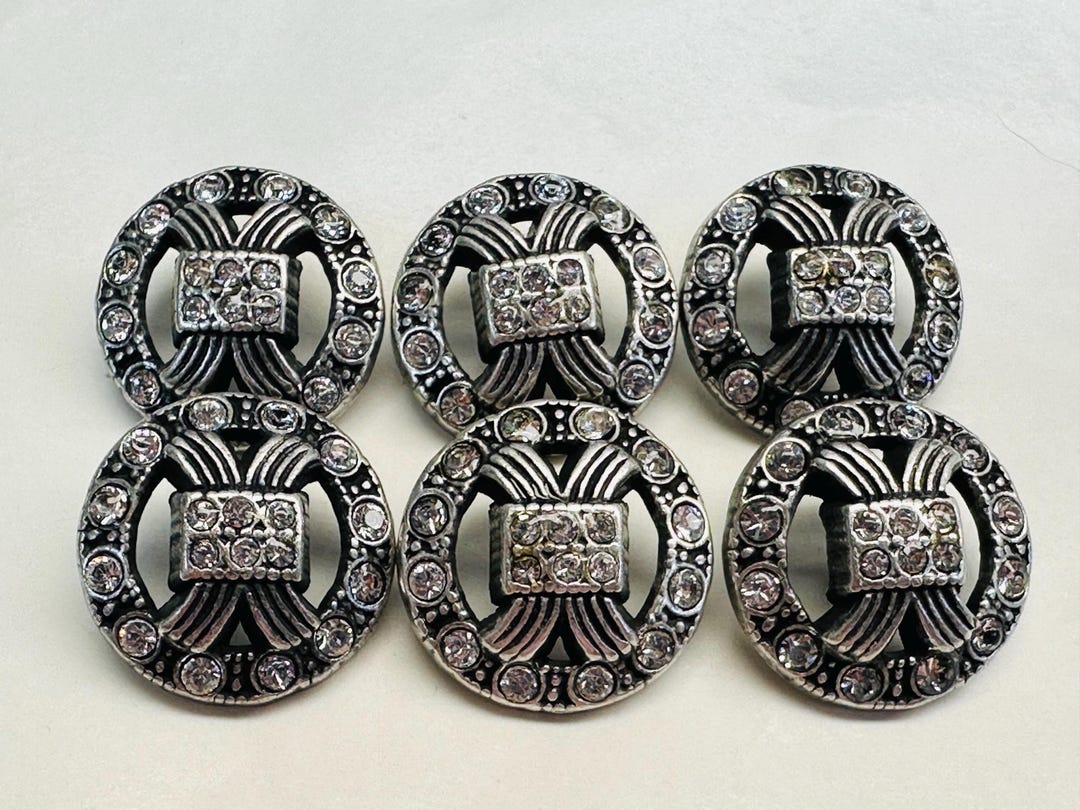Lot De 6 Boutons Strass - Neuf (Pour Customisation Vêtements, Accessoires)