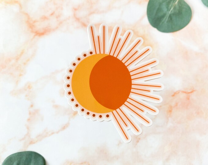 Sun and Moon Sticker Boho Aesthetic Sun & Moon Weatherproof Waterproof ...